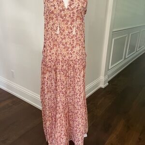 Faherty Mira organic cotton tiered maxi dress. Figueroa Floral